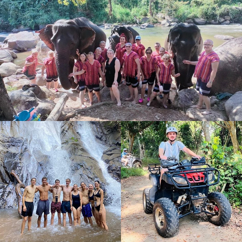 Elephant care + Trekking Waterfall + ATV