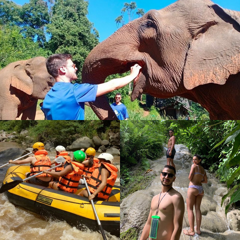 Elephant Care + White Water Rafting +Sticky Waterfall